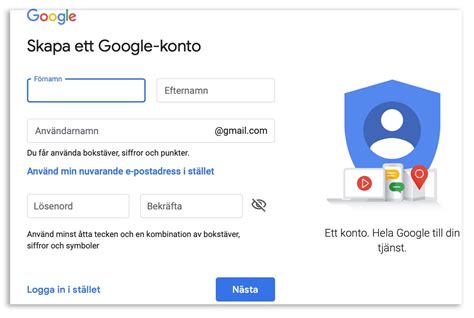 skapa google konto